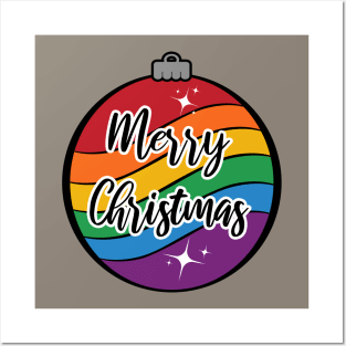 Christmas Ornament in LGBTQ Pride Rainbow Flag Colors Posters and Art